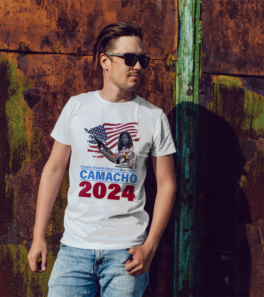 Dwayne Elizondo Mountain Dew Herbert Camacho 2024 American Flag And Gun T-Shirt