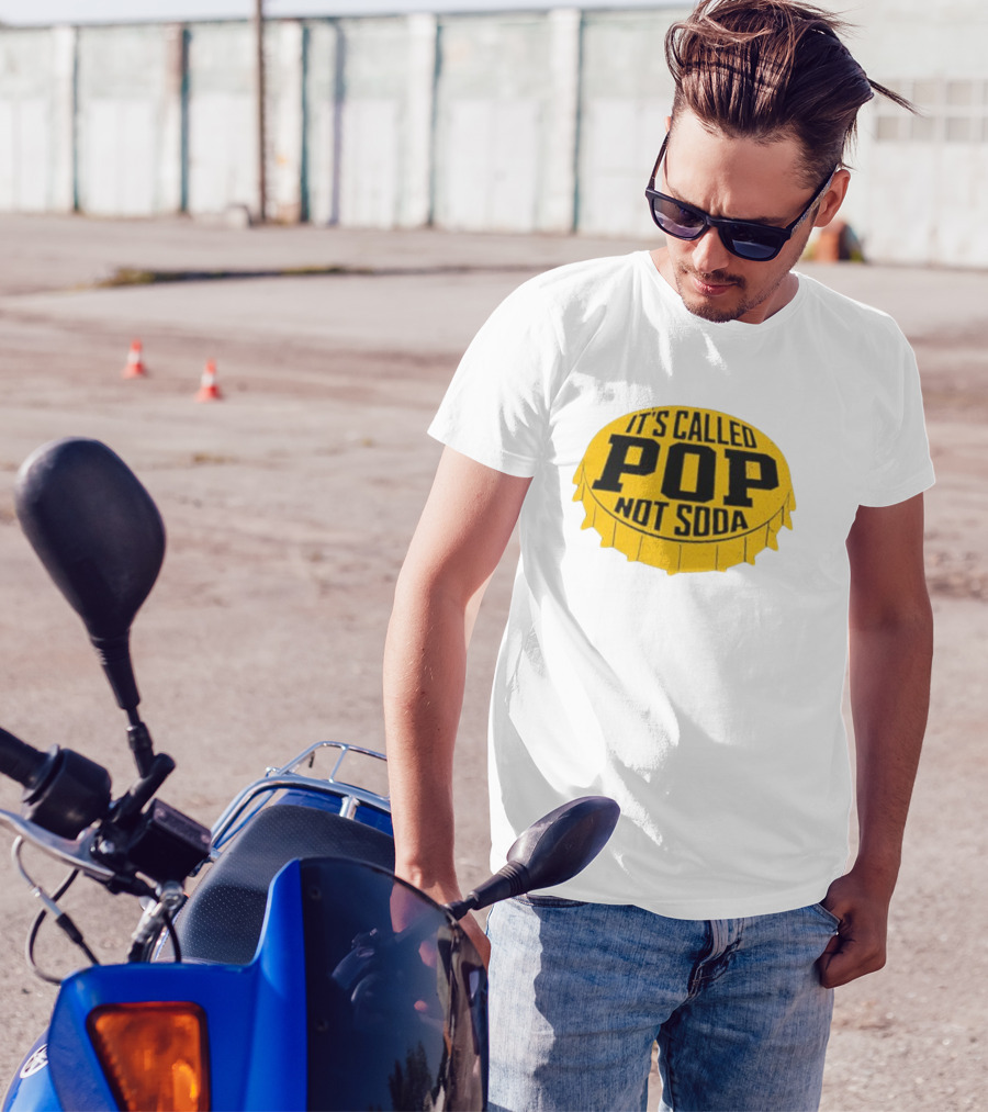 It's Called Pop Not Soda Yellow Bottle Cap T-Shirt
