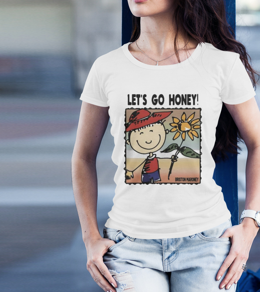 Briston Maroney Let's Go Honey Cartoon Figure With Sunflower T-Shirt