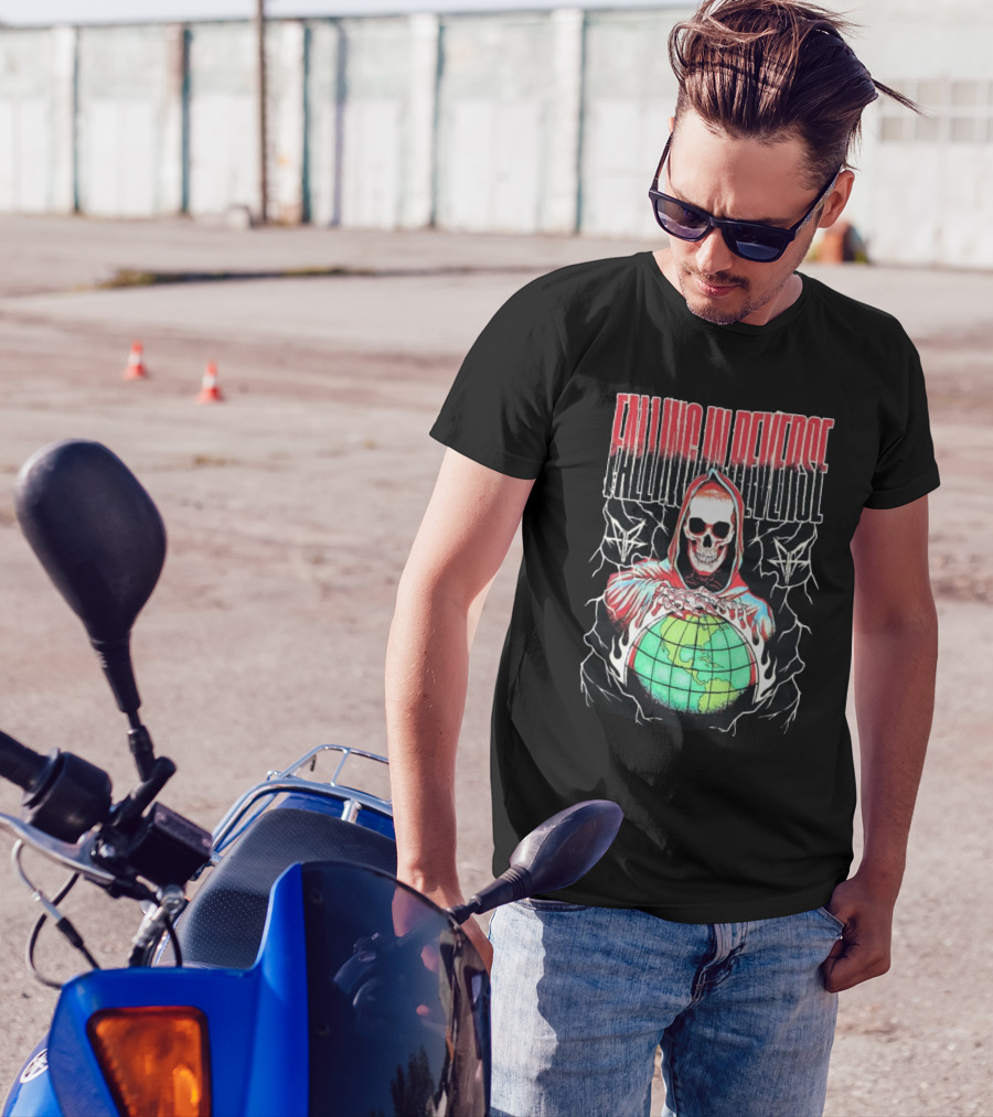 Falling In Reverse Skull Hood Globe T-Shirt