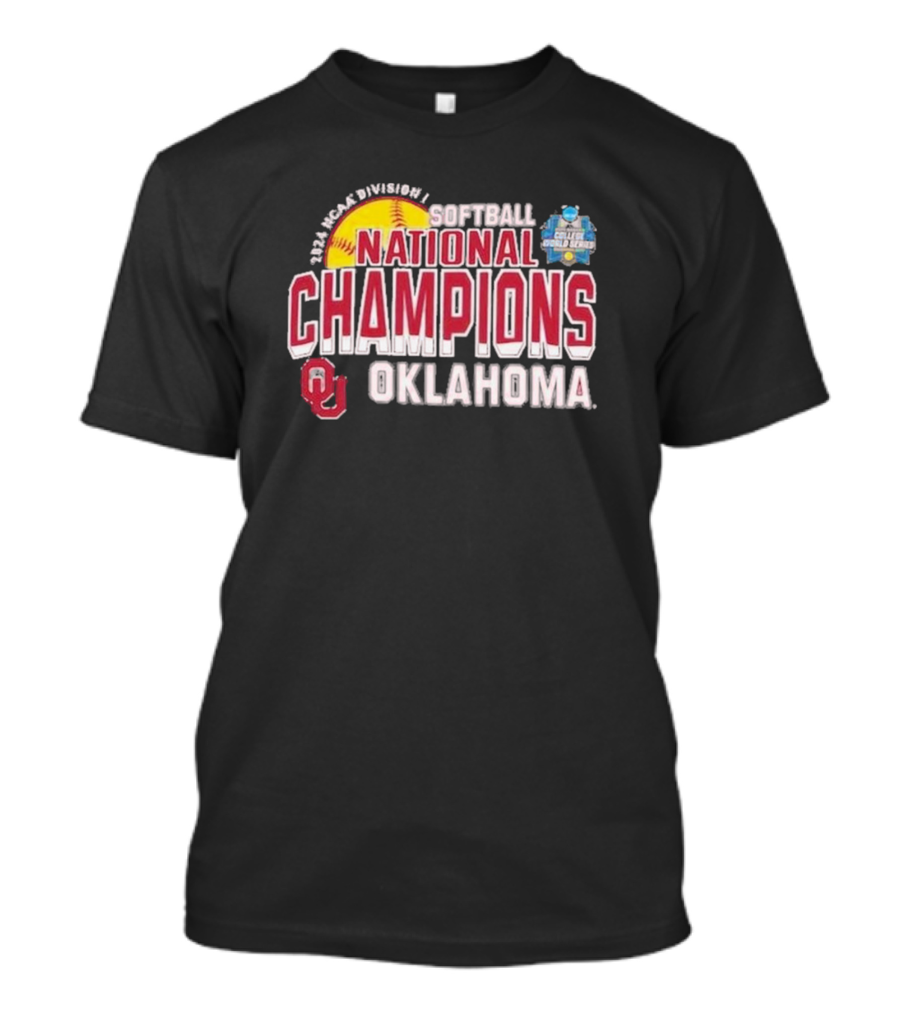Oklahoma Sooners 2024 NCAA Division I Softball National Champions Women's College World Series T-Shirt