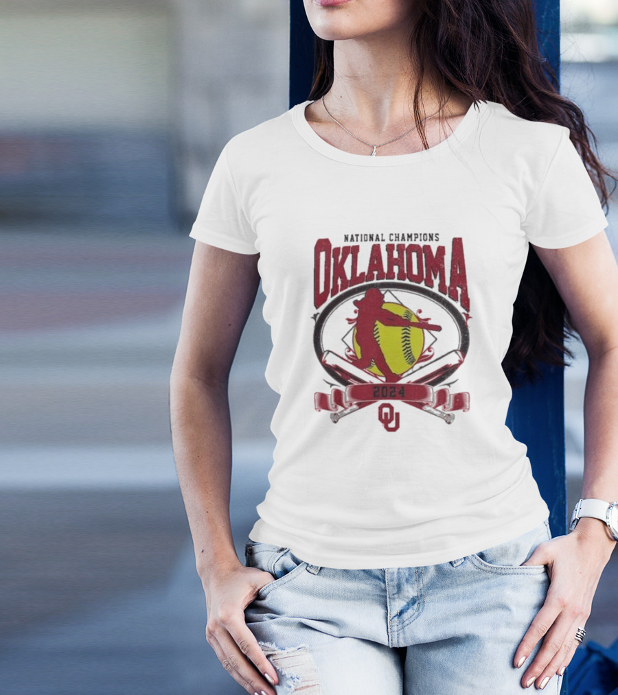 Oklahoma Sooners 2024 NCAA Softball Women’s College World Series Champions Comfort Colors T-Shirt