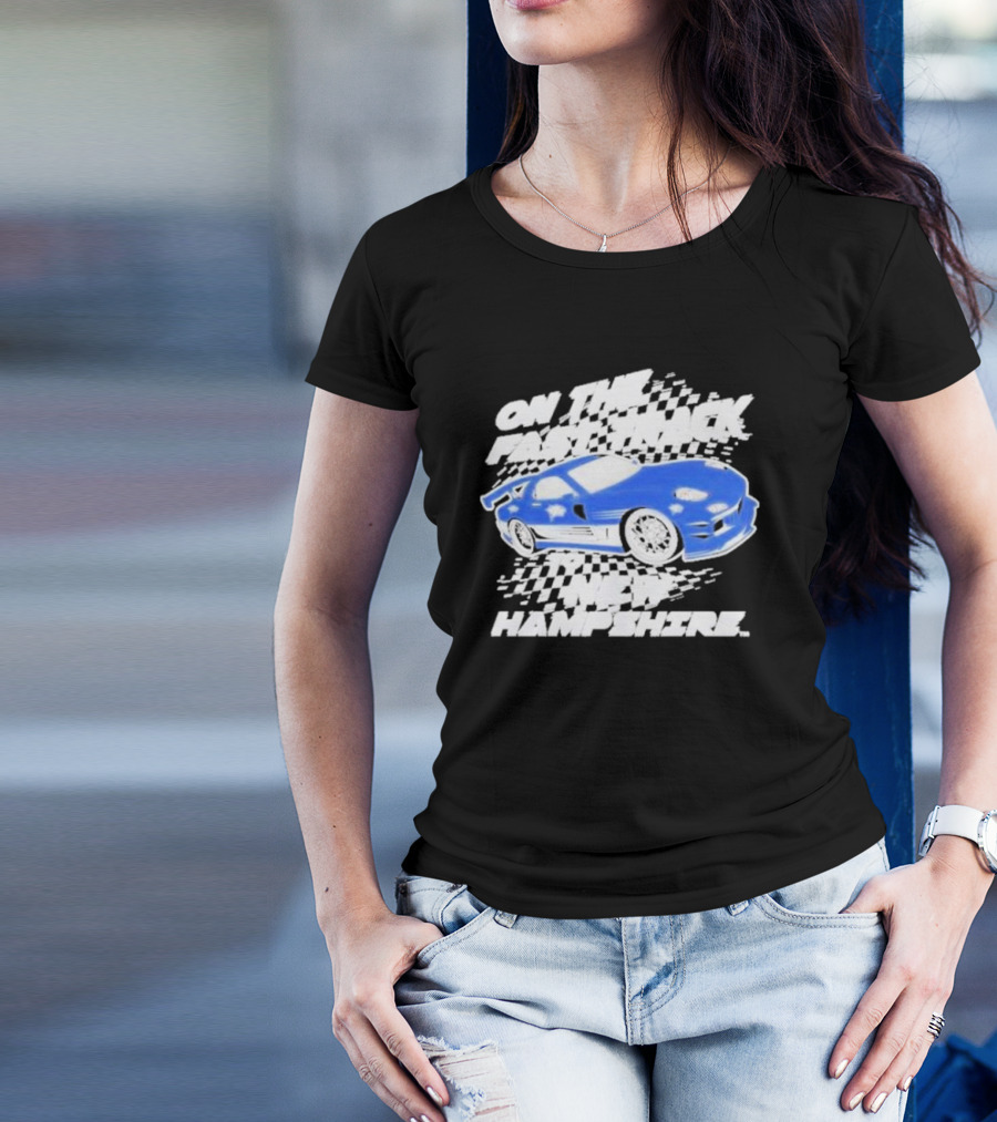 On The Fast Track New Hampshire Wildcats Racing Car T-Shirt