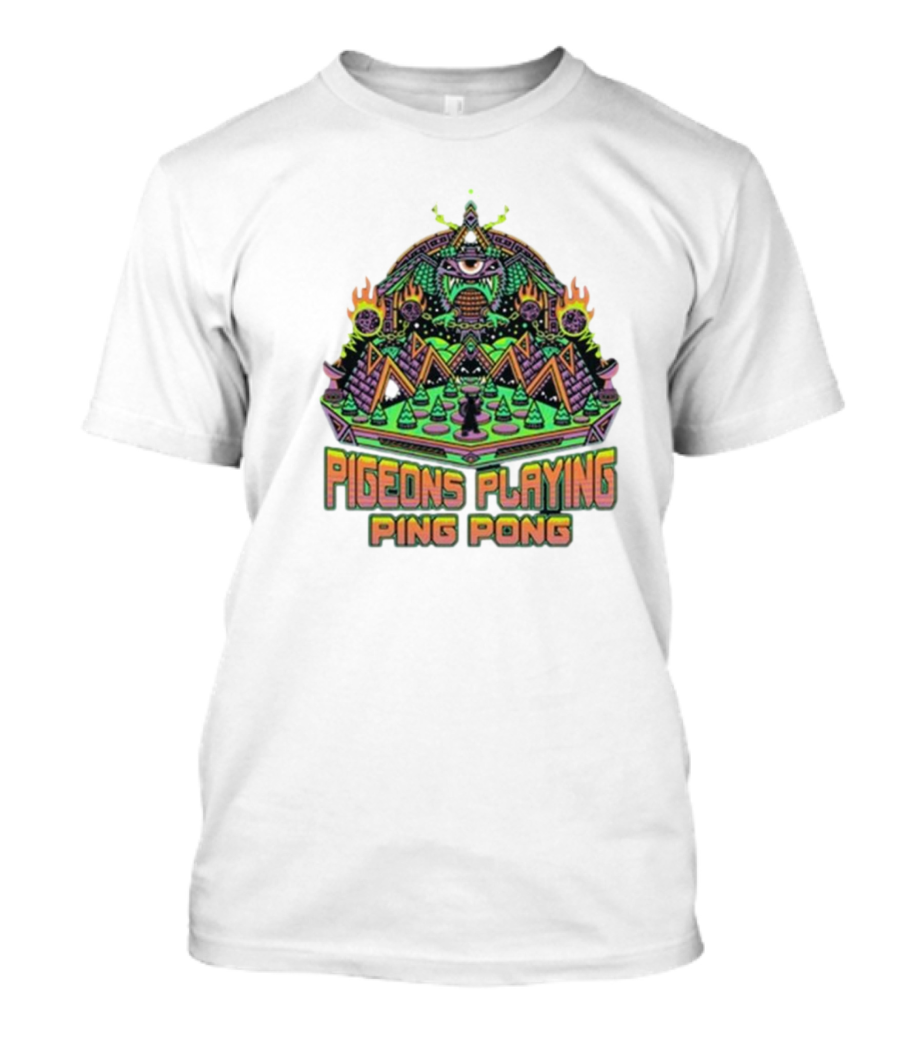 Pigeons Playing Ping Pong June 6 2024 Delmar Hall St Louis MO Psychedelic Monster T-Shirt