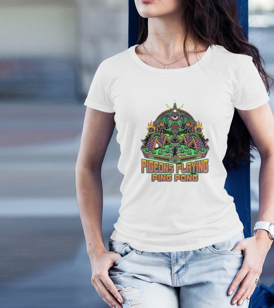 Pigeons Playing Ping Pong June 6 2024 Delmar Hall St Louis MO Psychedelic Monster T-Shirt