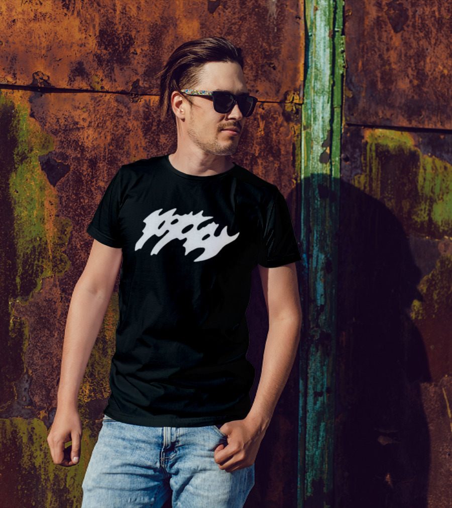 Poppy Updates Distorted Text T-Shirt