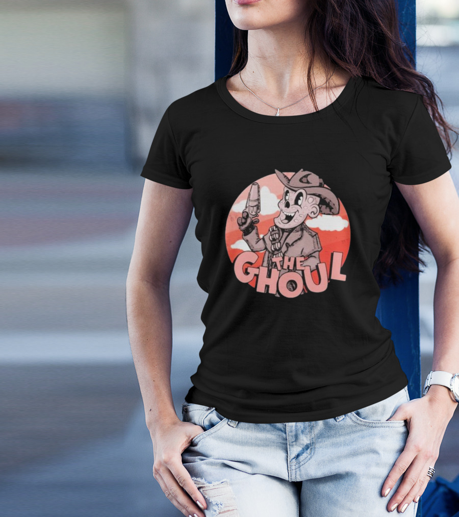The Ghoul Rubber Hose Style Cowboy Character With Gun In Hand T-Shirt