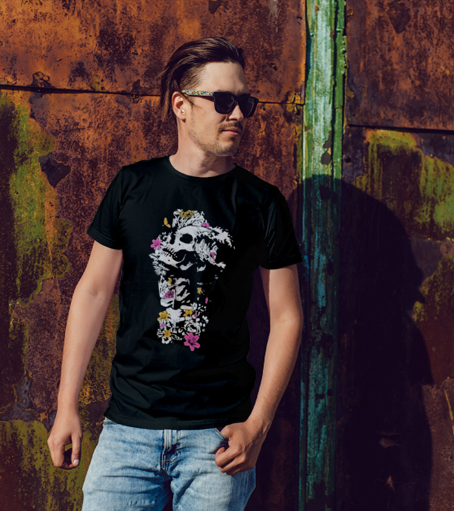 Sullivan King Skull Wave Floral Fusion T-Shirt