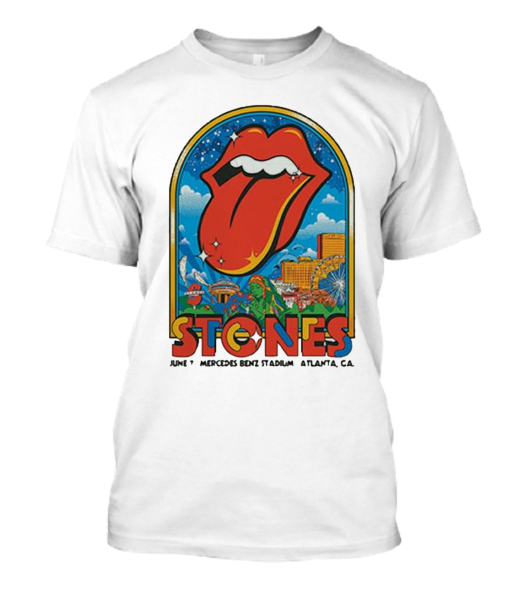 Rolling Stones Hackney Diamonds Tour June 07 2024 Mercedes Benz Stadium Atlanta GA T-Shirt