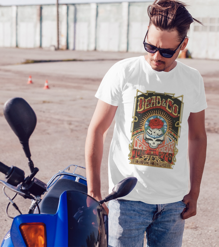 Dead And Company 2024 Tour Las Vegas Sphere June 6-7-8 Skully Rose Dice T-Shirt