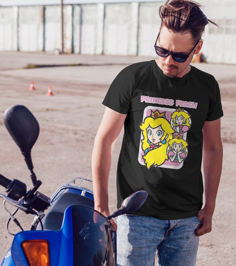Princess Peach Glitter Super Mario T-Shirt