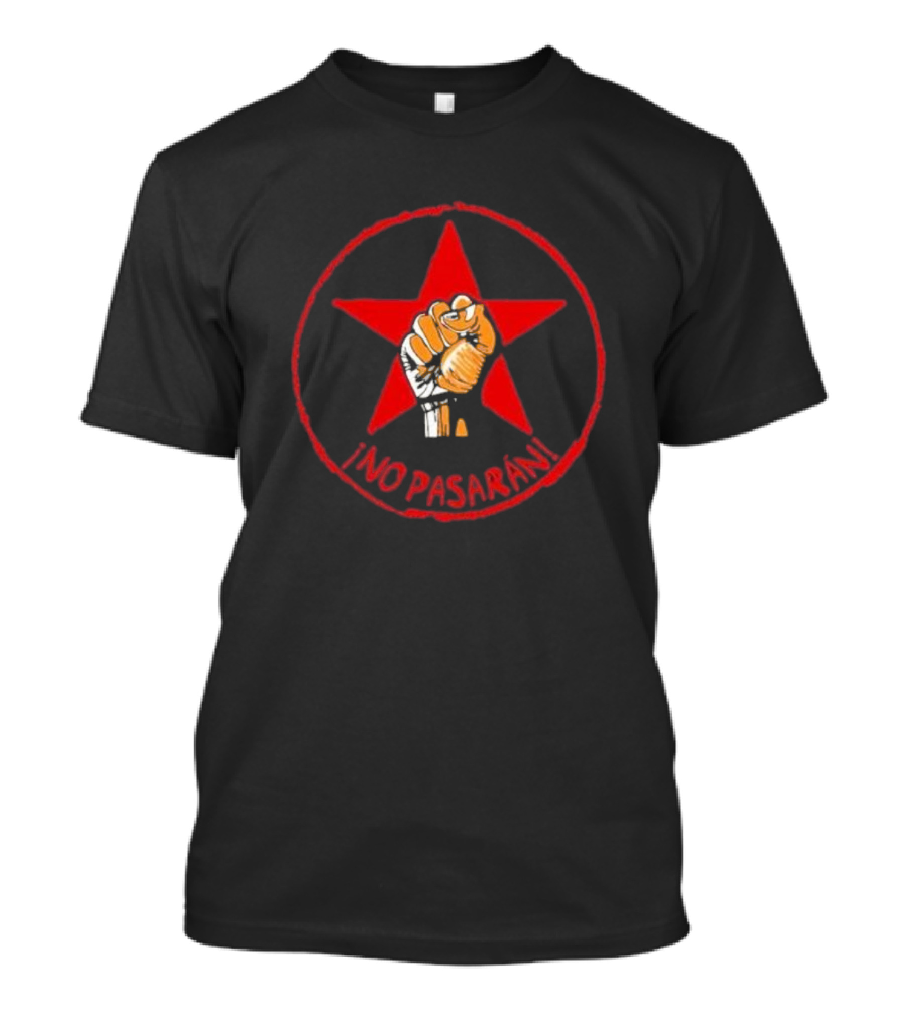 No Pasaran Red Star Fist Symbol Spanish Civil War T-Shirt