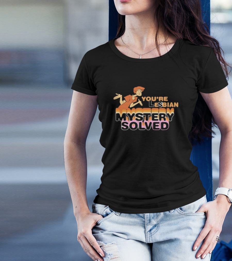 You're Lesbian Mystery Solved Retro Cartoon T-Shirt