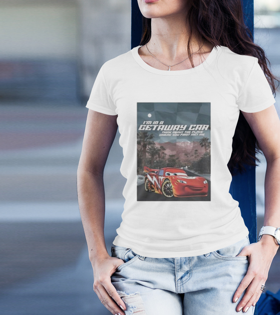 I’m In A Getaway Car Think About The Place Lightning Roadtrip Adventure T-Shirt