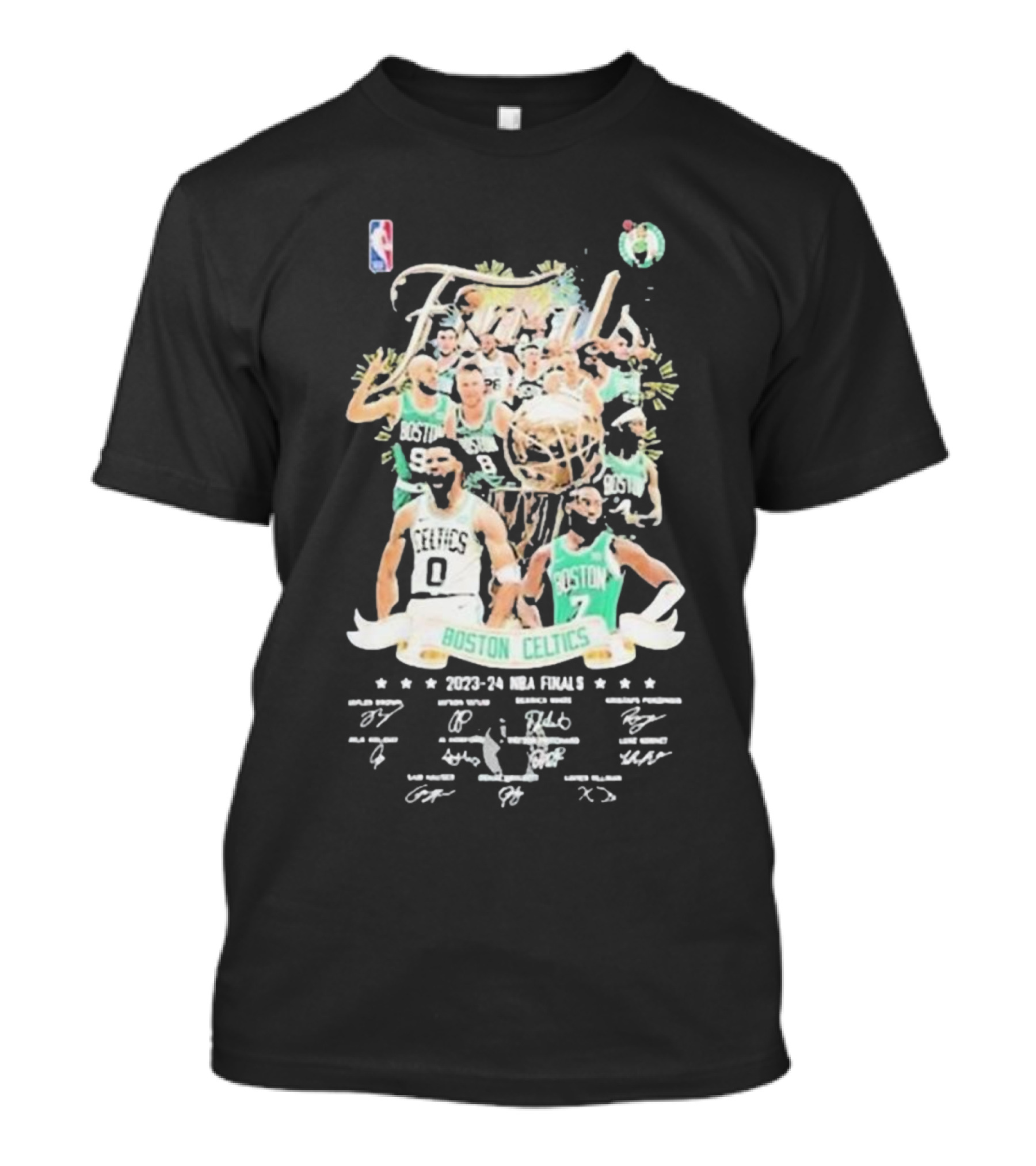Boston Celtics Finals 2023-24 NBA Championship Team Signatures T-Shirt