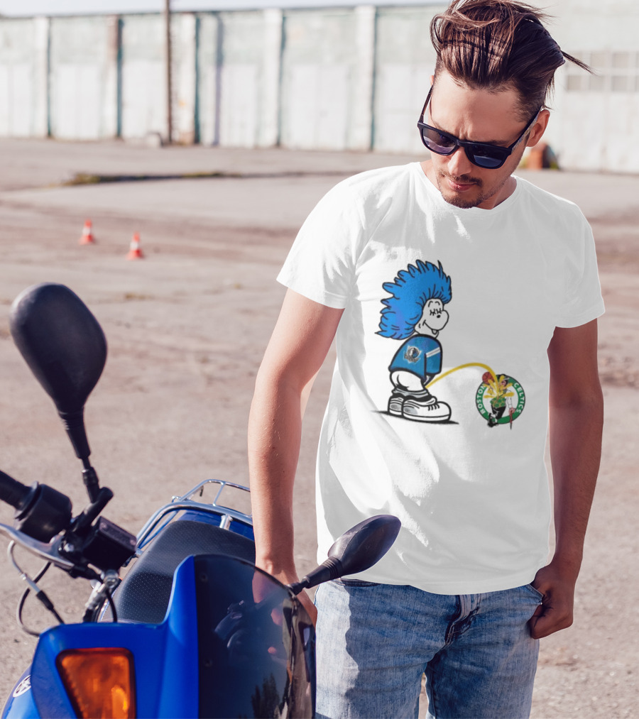 Dr Seuss Thing One Dallas Mavericks Urine On Boston Celtics T-Shirt