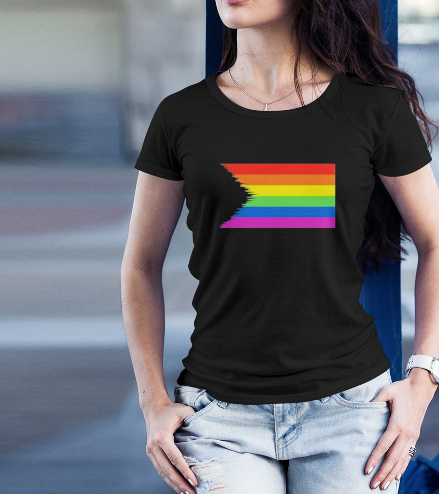 Pride Restored Flag Distorted Rainbow Bands T-Shirt