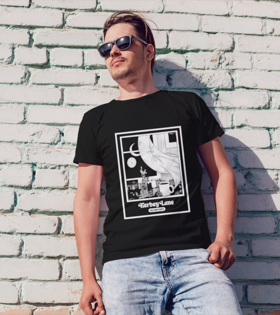 Kerbey Lane All Day Cafe Night Window Scene T-Shirt