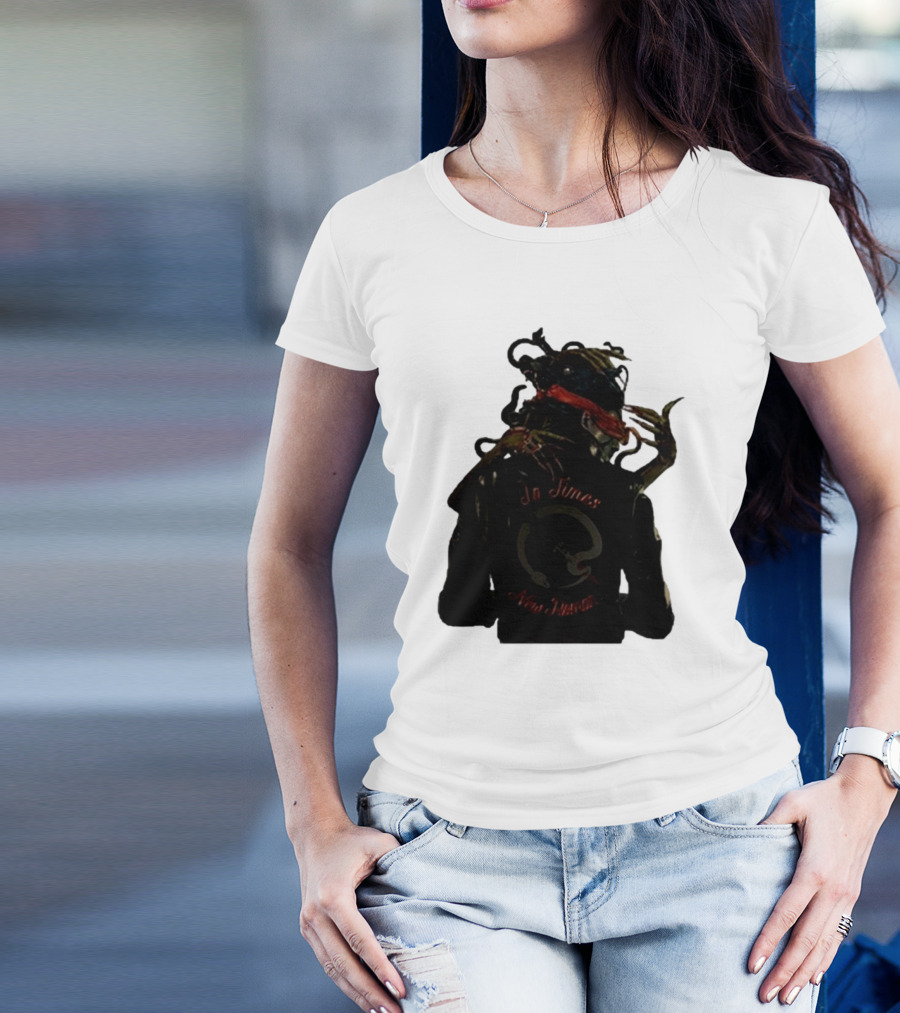 QOTSA In Times New Roman Blindfolded Figure With Entangled Hands T-Shirt