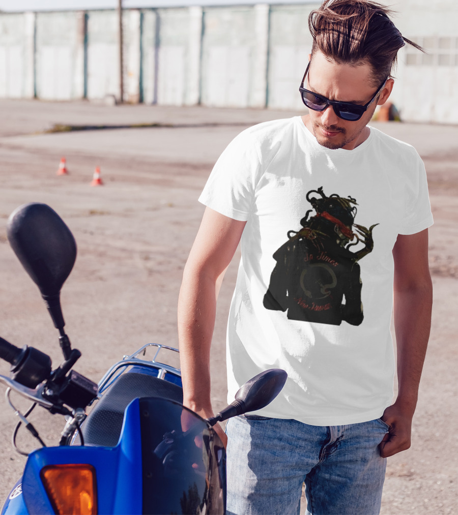 QOTSA In Times New Roman Blindfolded Figure With Entangled Hands T-Shirt