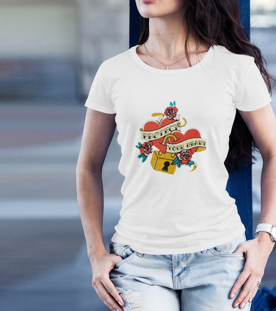 Protect Your Heart Tattoo Roses Lock And Key Xplr T-Shirt