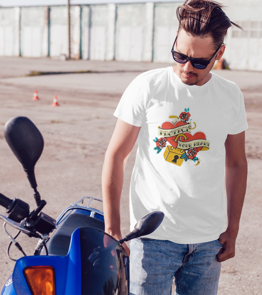 Protect Your Heart Tattoo Roses Lock And Key Xplr T-Shirt
