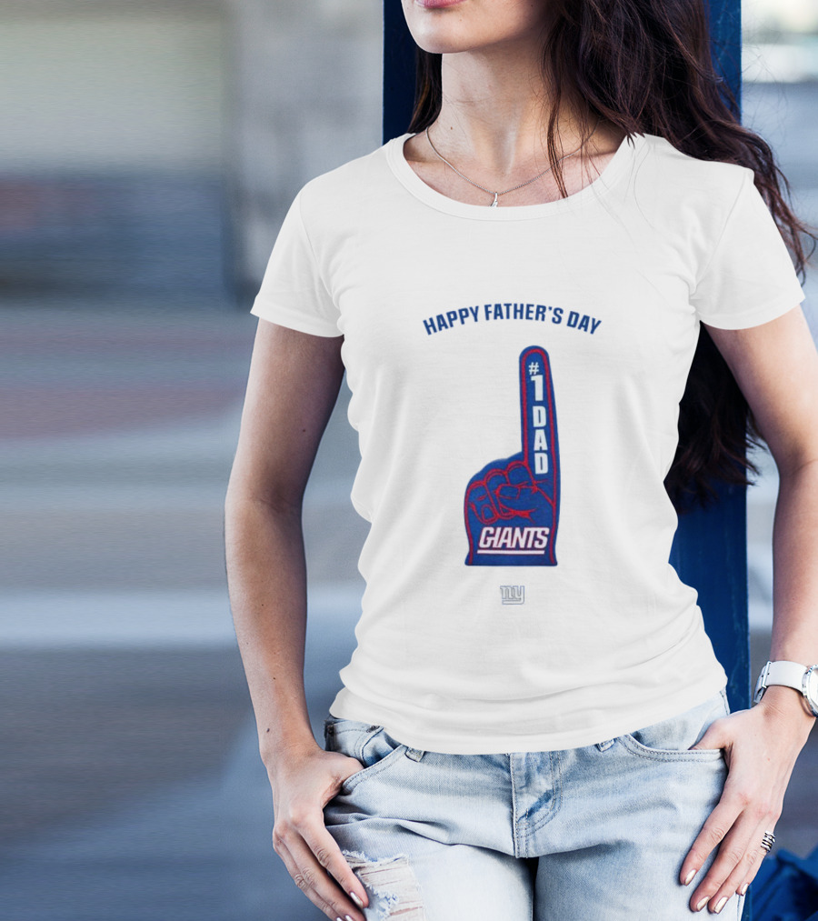 New York Giants #1 Dad Happy Father’s Day 2024 Fan Foam Finger T-Shirt