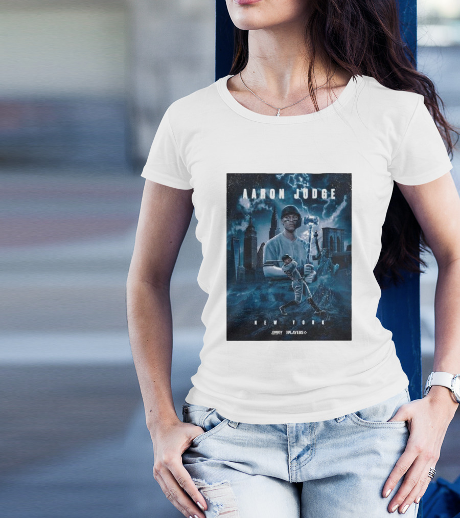 Aaron Judge New York Cityscape Thunderstorm Baseball Power Display T-Shirt