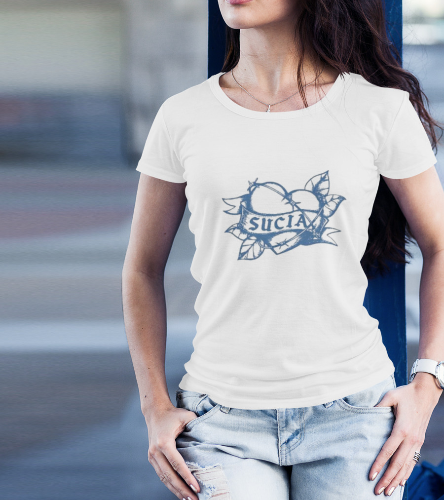 Sucia Heart Banner Tattoo Design Raglan T-Shirt