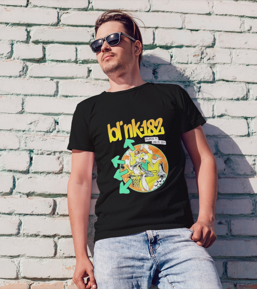 Bl' Nk-182 Orlando FL June 20 2024 Basketball And Space T-Shirt
