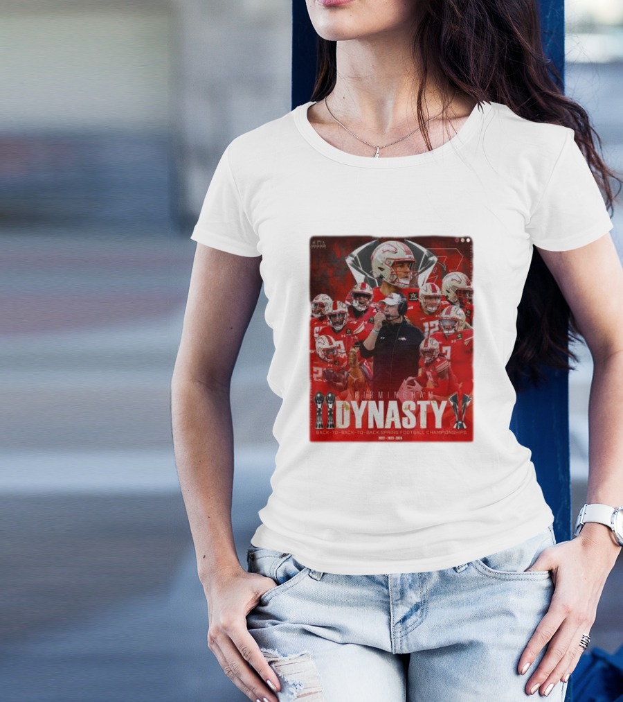 Birmingham Stallions Dynasty 3-Time Champs Back-to-Back-to-Back Spring Football Championships 2022-2023-2024 T-Shirt