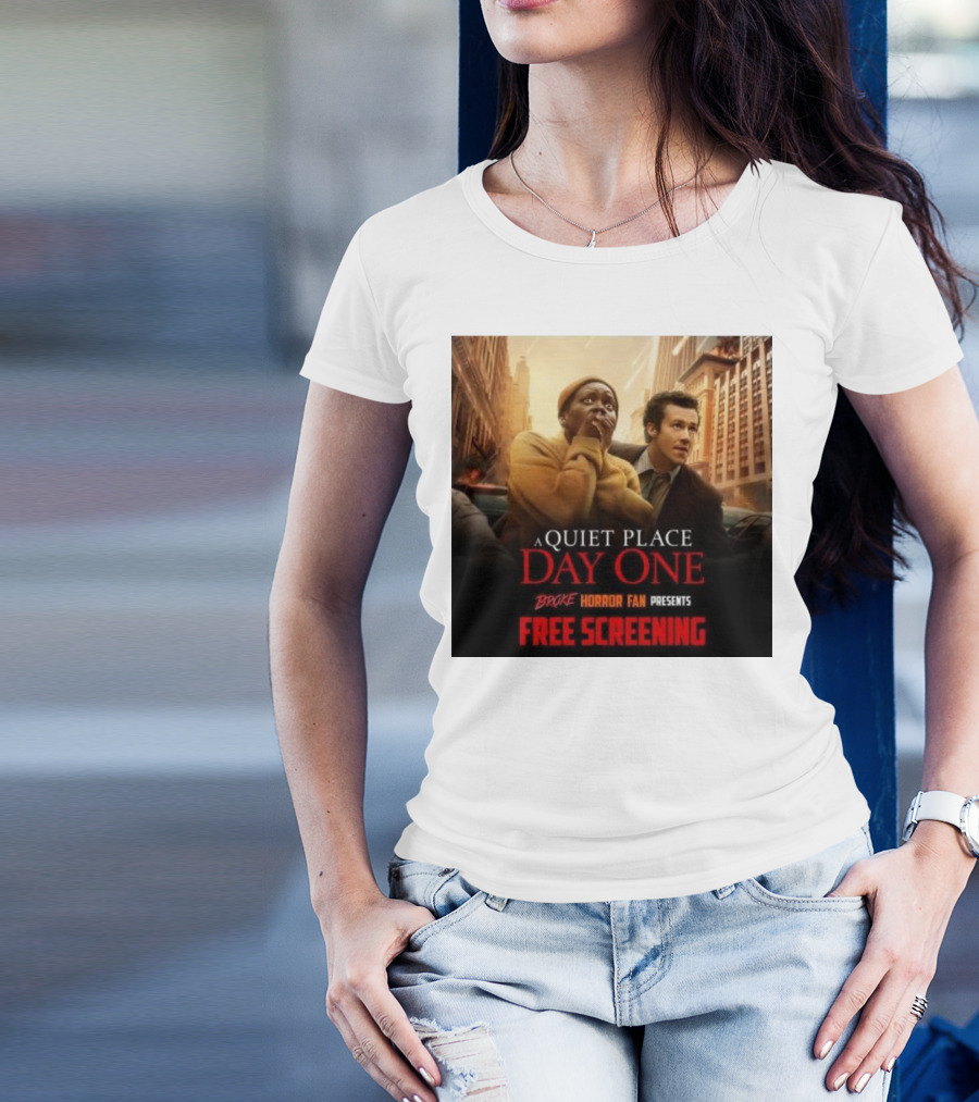 A Quiet Place Day One Broke Horror Fan Presents Free Screening Urban Escape Scene T-Shirt