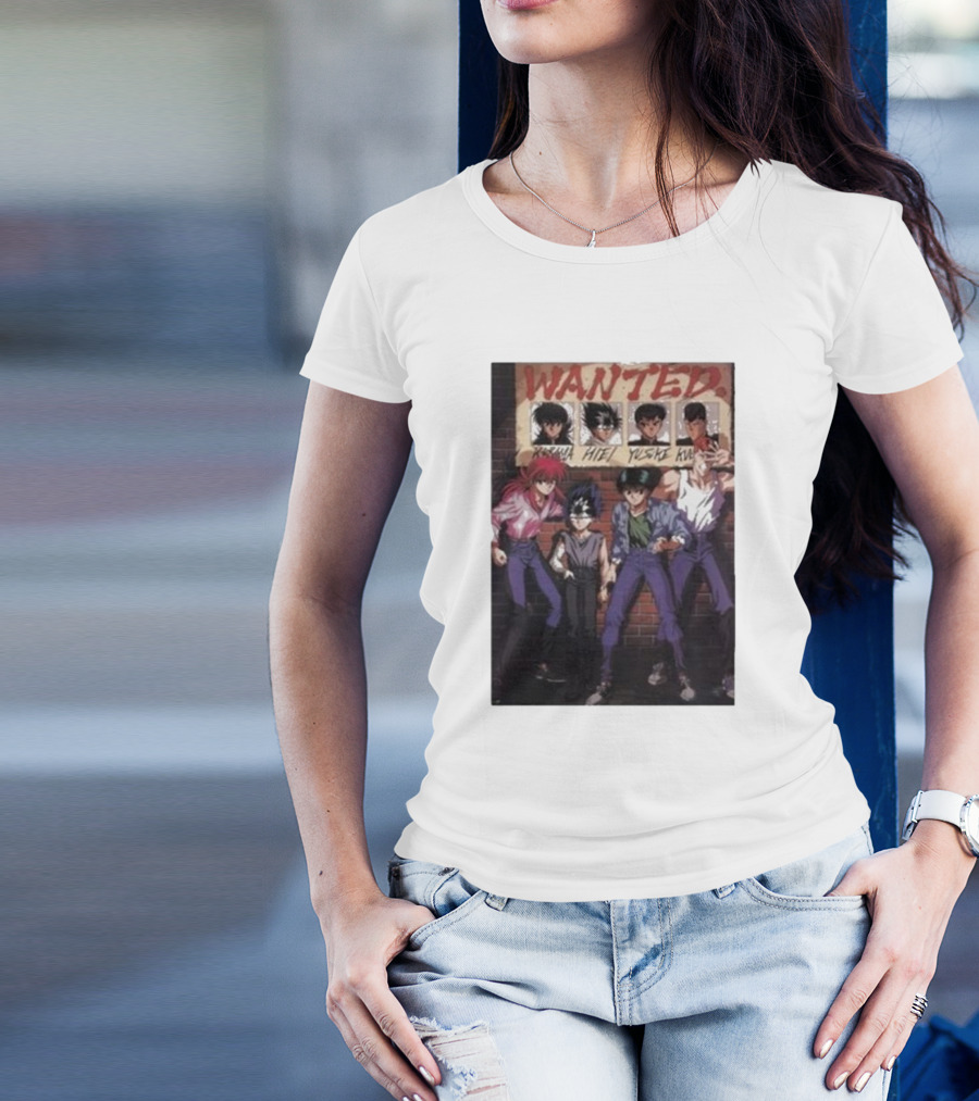Wanted Poster Kurama Hiei Yusuke Kuwabara Characters T-Shirt