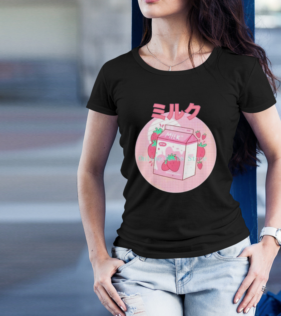 Strawberry Pink Milk Carton 90s ミルク Online Store T-Shirt