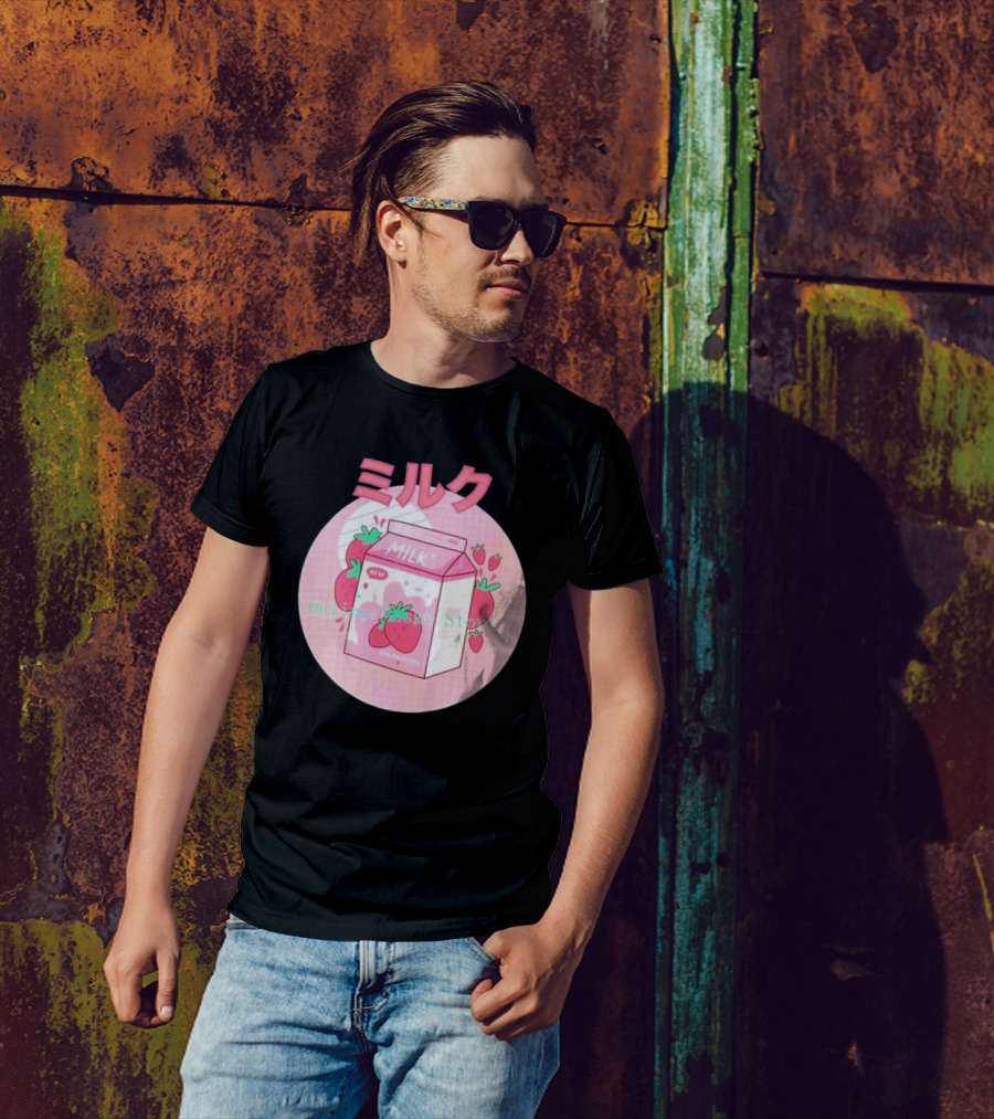 Strawberry Pink Milk Carton 90s ミルク Online Store T-Shirt