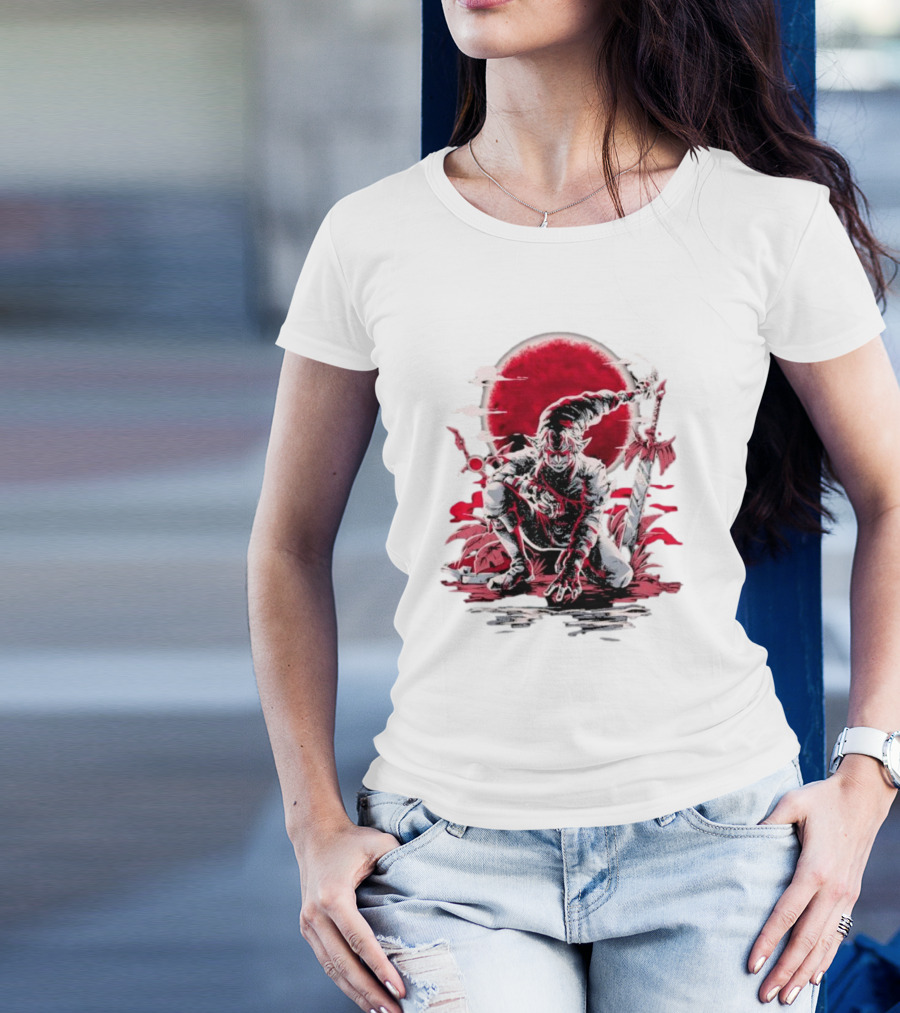 Wax And Wane Paulo Gazola Blood Moon Warrior Blade T-Shirt