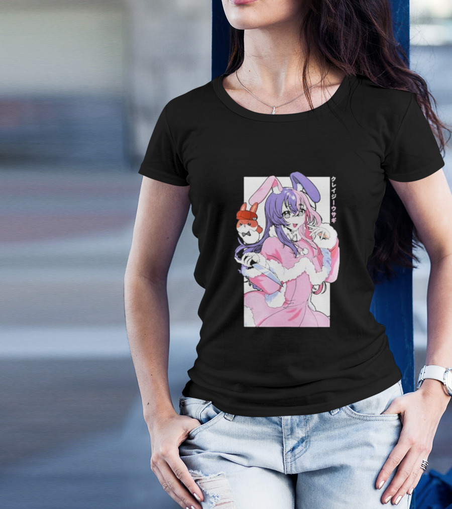 Punkalopi Gamer Supps クレイジーウサギ Bunny Anime Character T-Shirt