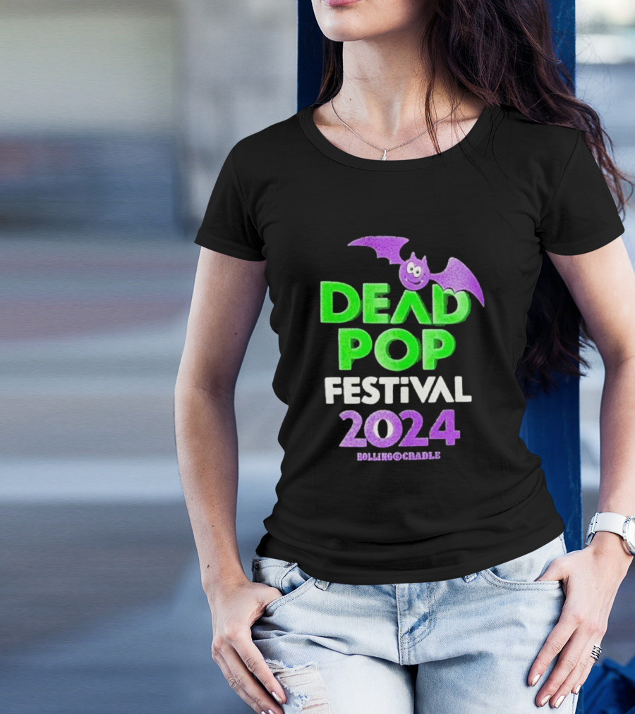 Dead Pop Festival 2024 Bolling Cradle Purple Bat T-Shirt