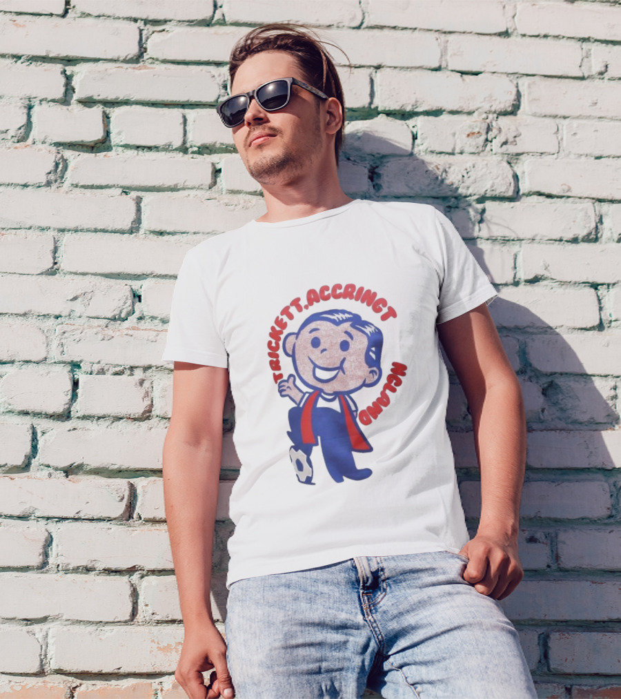 Trickett Accrington England Soccer Boy Cartoon Character T-Shirt