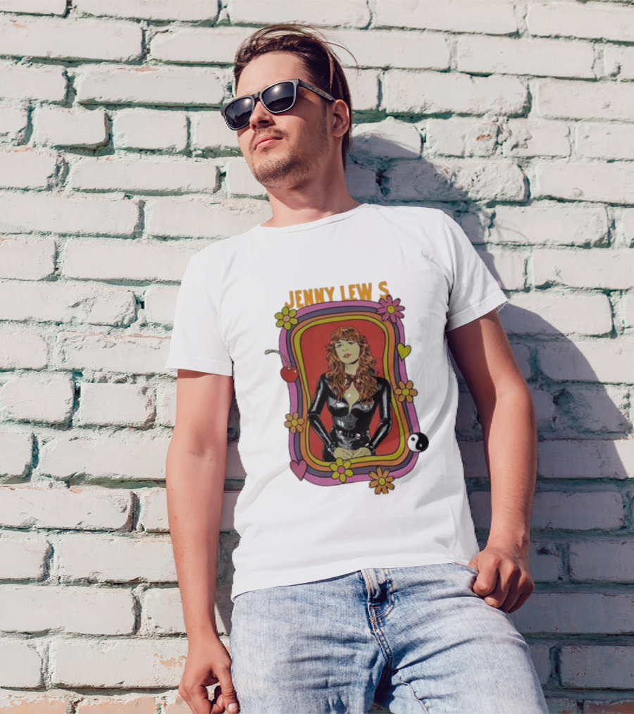 Jenny Lewis Retro Psychedelic Artwork Flowers Yin Yang T-Shirt