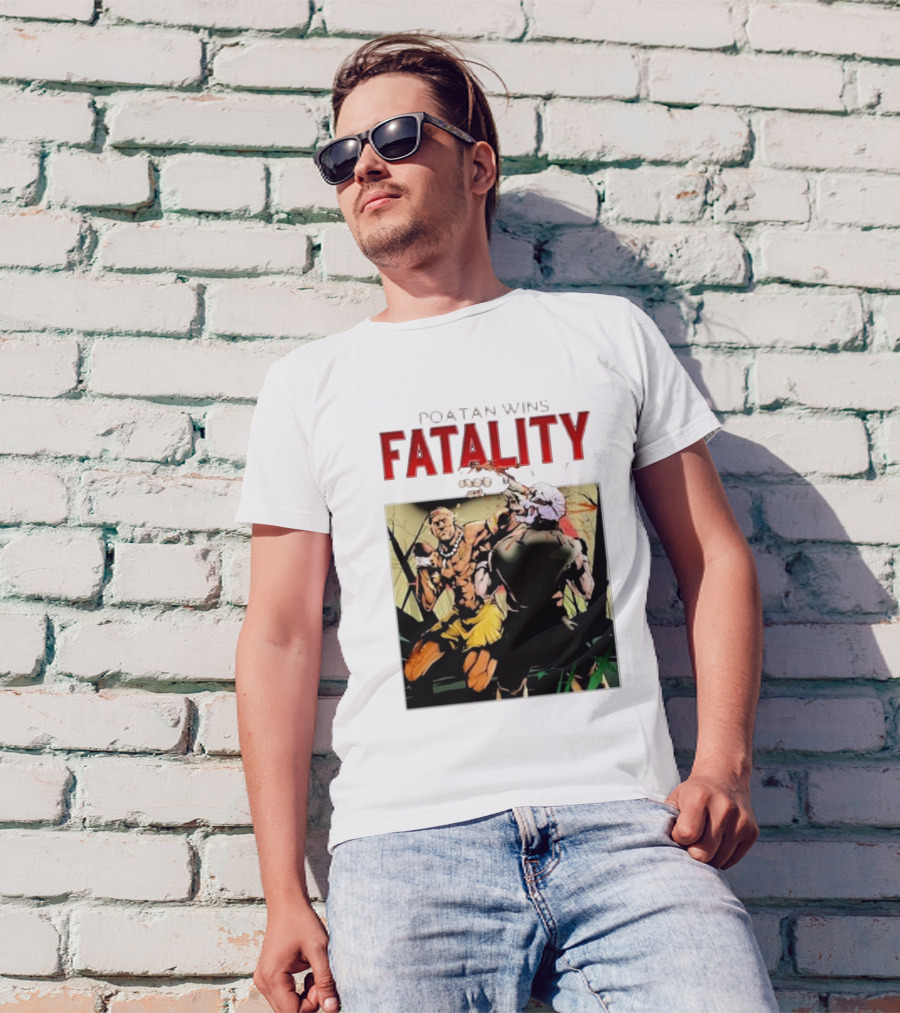 Poatan Wins Fatality Comic Style Fight Scene T-Shirt