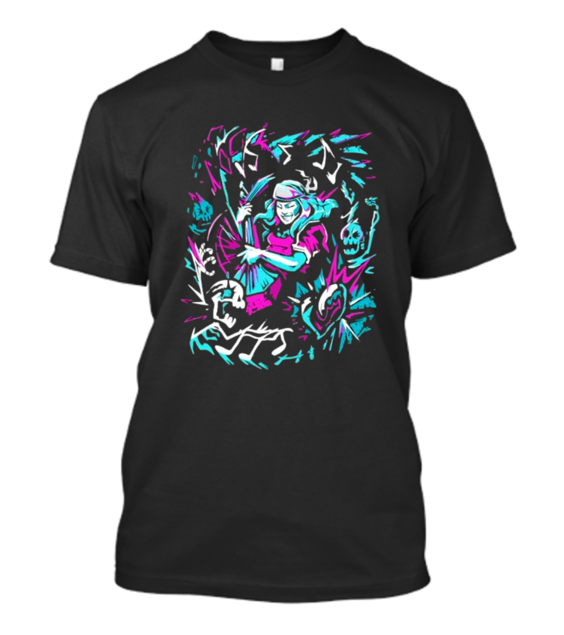 Shred The Undead 2024 Neon Skeleton Rocker SGDQ T-Shirt