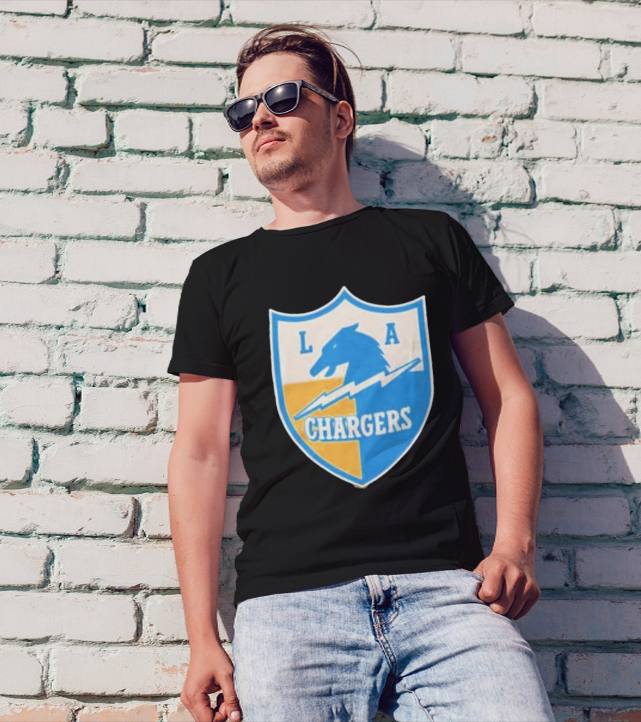 Los Angeles Chargers 1961 Vintage Logo Shield With Horse And Bolt T-Shirt