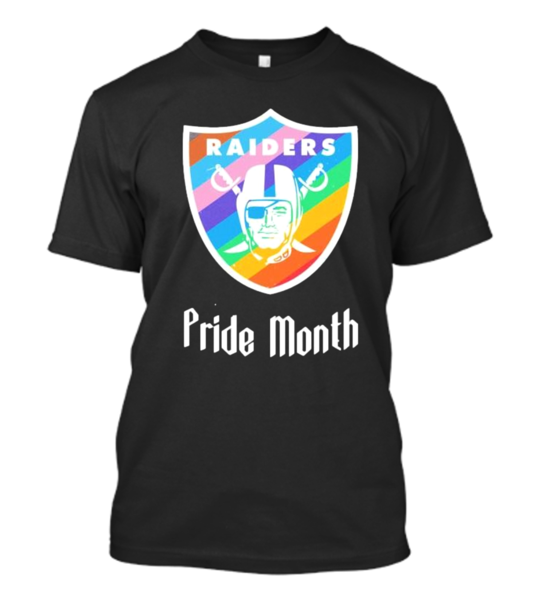 Raiders Pride Month 2024 Las Vegas Rainbow Shield T-Shirt