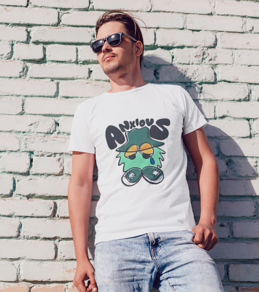 Anxious Tearful Character With Sunglasses And Hat T-Shirt