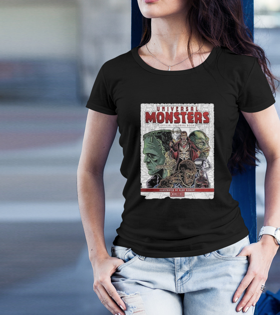 Universal Monsters Illustrated By Alan Robert Coloring Book T-Shirt