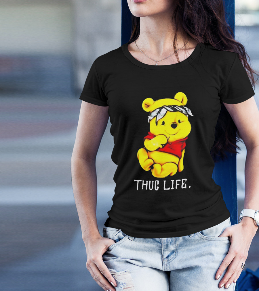 Rare Winnie The Pooh Thug Life Bandana T-Shirt