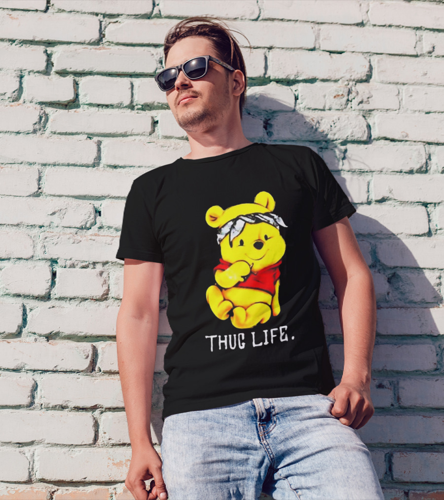 Rare Winnie The Pooh Thug Life Bandana T-Shirt