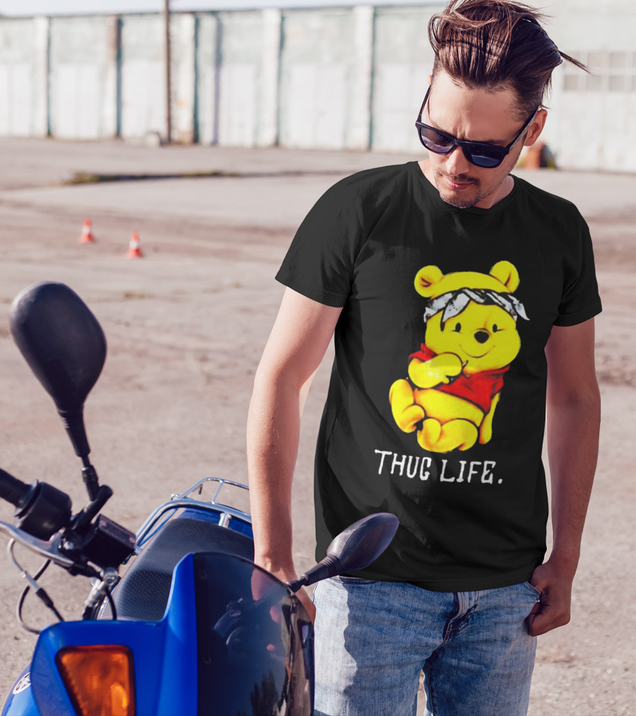 Rare Winnie The Pooh Thug Life Bandana T-Shirt