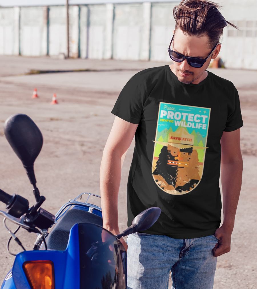 Please Protect Cryptic Wildlife Sasquatch T-Shirt